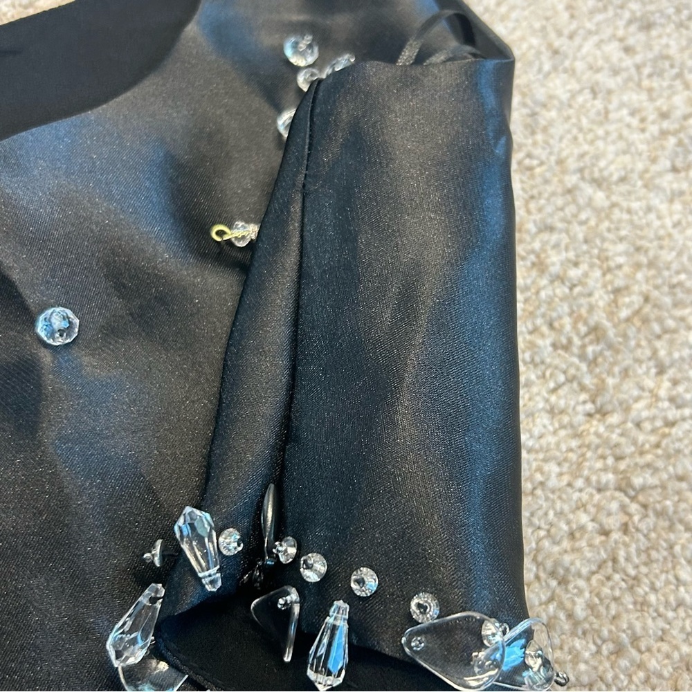 Zara limited edition black clear beaded jewelled sleeveless crop top Sz S NWT - Picture 10 of 16